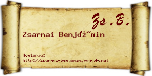 Zsarnai Benjámin névjegykártya