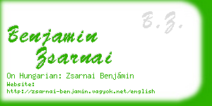 benjamin zsarnai business card