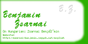 benjamin zsarnai business card